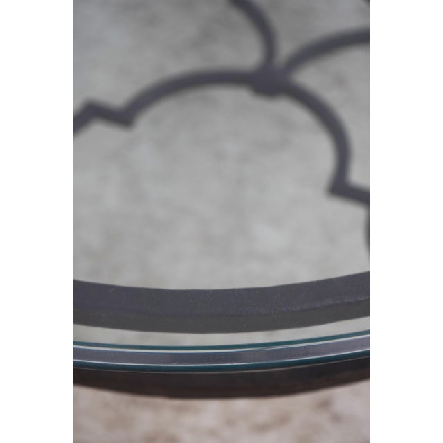 1980s Wrought Iron Base Glass Top Coffee Table For Sale - Image 5 of 13