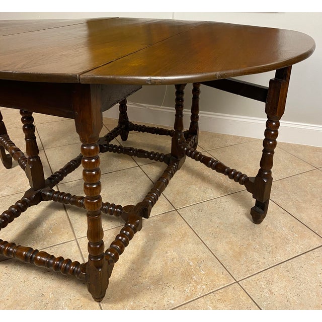 English English William and Mary Gateleg Table Barley Twist Legs, 17th–Early 18th C. For Sale - Image 3 of 13