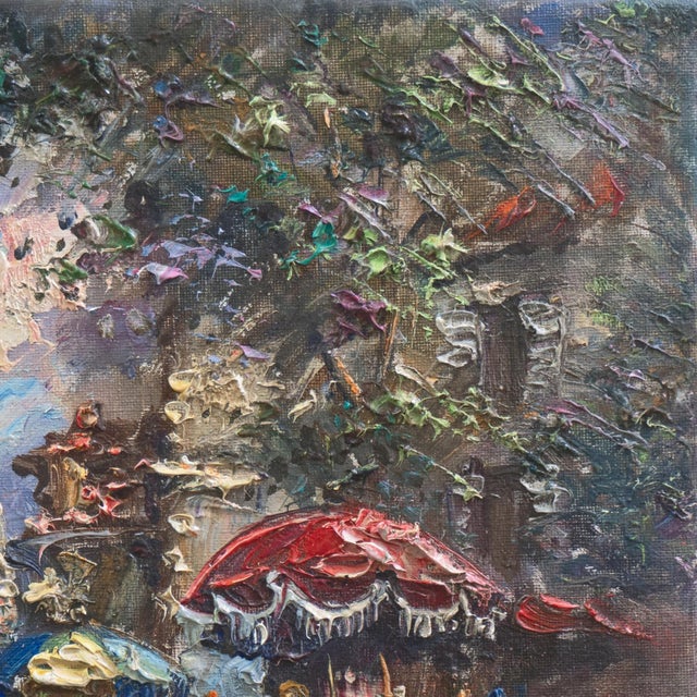 Green 'Montmartre, La Place Du Tertre en Été' by Jean Marie Couillard, 1970, Paris in Summer, Nancy, Parisian Street Scene For Sale - Image 8 of 10