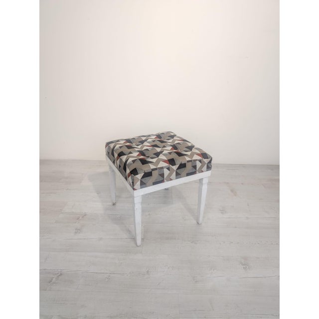 Pouf with Ladder in Grey and Brown For Sale - Image 3 of 13
