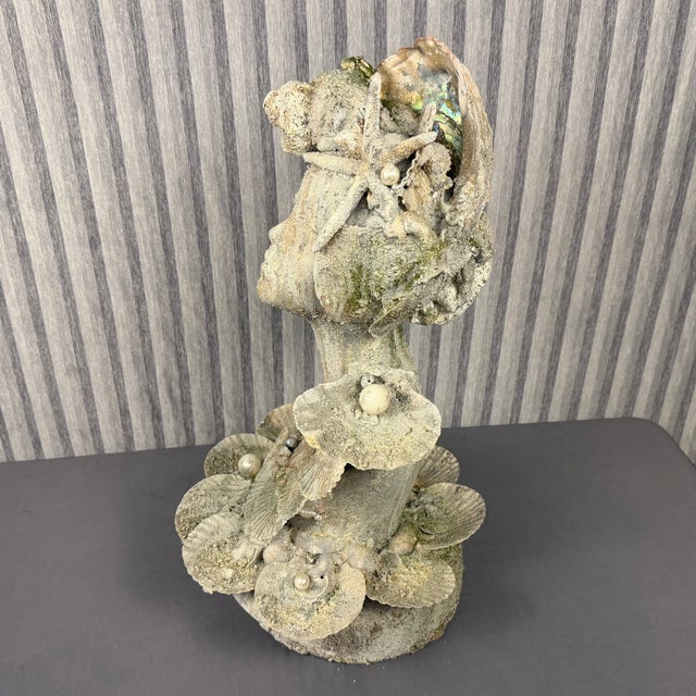 2000 - 2009 Contemporary Female Bust of Undersea Queen Encrusted in Seashells For Sale - Image 5 of 8