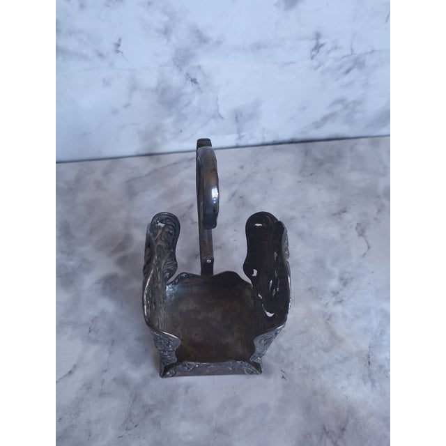 Vintage Pewter Inkwell Holder For Sale - Image 4 of 15