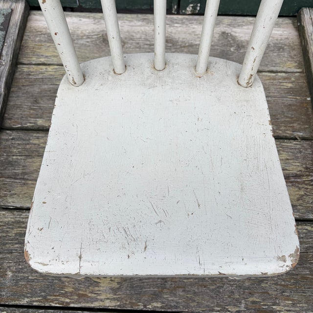 Painted Plank Seat Grange Chairs From Maine -Set of 10 For Sale - Image 10 of 13