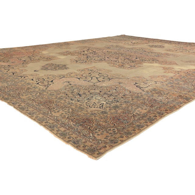 77627 Antique Persian Kerman Rug, 09'11 x 12'10. The Gilded Reverie: A Late 19th Century Persian Kerman Masterpiece of...