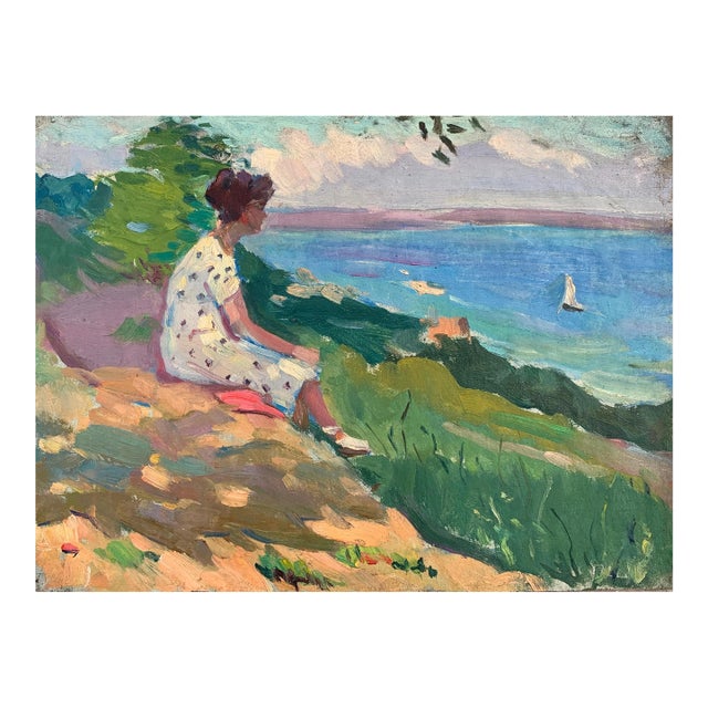 Original Seascape Oil Painting, Ukrainian Artist, 1970s 28-39 For Sale