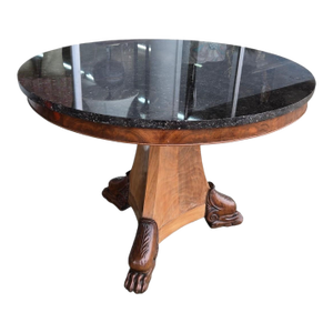 19c Restoration Period French Empire Center Table W Marble Top