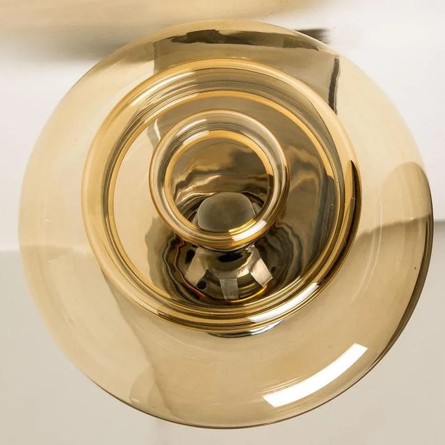 Amber Glass and Chrome Wall Light, 1970s For Sale - Image 11 of 12