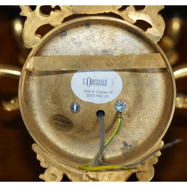 Italian 24ct Gold Plated Four Candle Sconces in Bronze, Set of 2 For Sale - Image 15 of 16