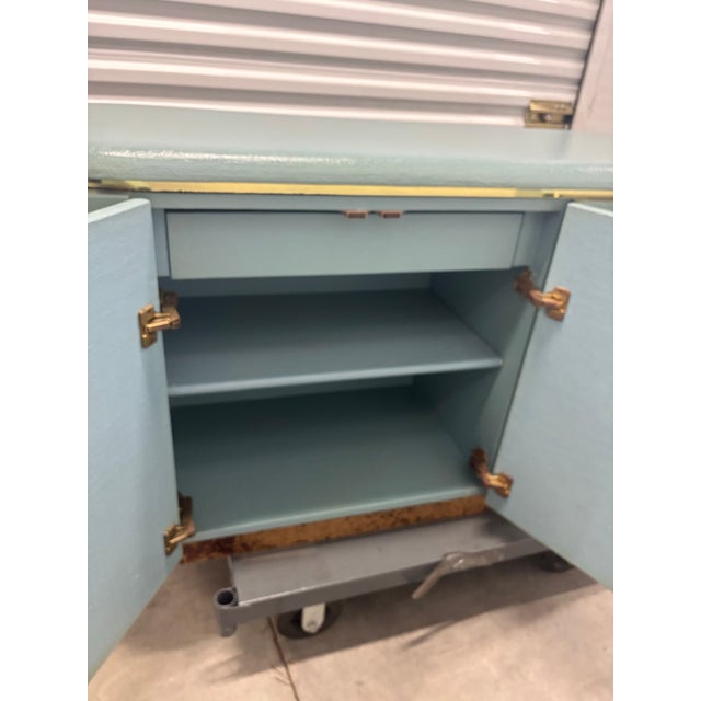 Faux Grasscloth “Pill” Credenza by Mastercraft For Sale - Image 11 of 12