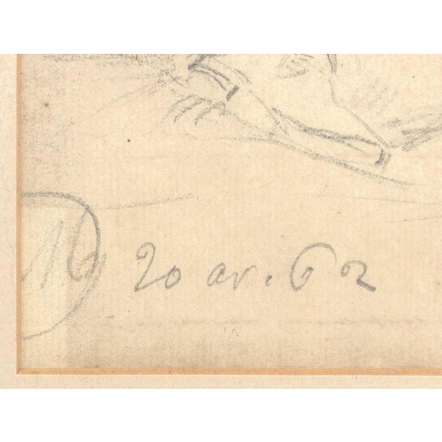 Jean-Paul Laurens Seated Man Chalk, 19th Century For Sale In New York - Image 6 of 7
