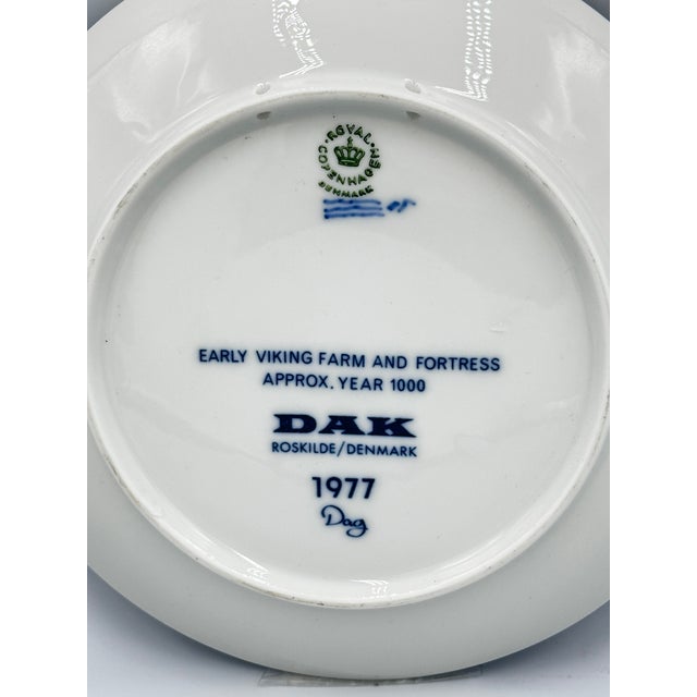 Ceramic Dak Viking Royal Copenhagen Roskilde Denmark Annual 1977 Plate For Sale - Image 7 of 7