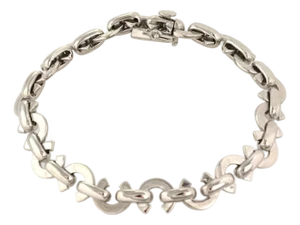 Mid 20th Century Chanel 18k White Gold C Link Bracelet