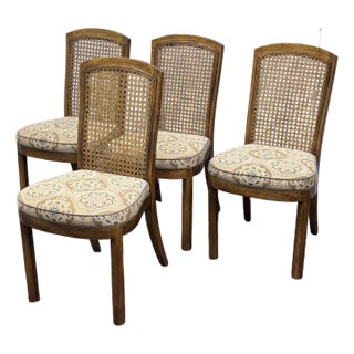Drexel Heritage Accolade Collection Cane Back Dining Side Chairs, Set of Four For Sale