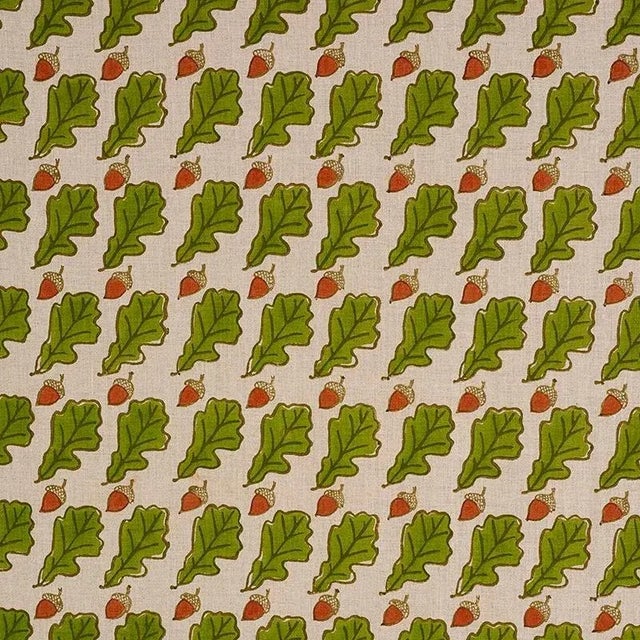 Sample - Schumacher X Molly Mahon Oak Fabric in Green For Sale