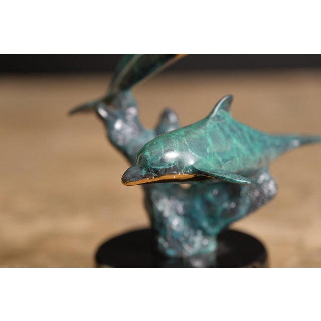 Christian Riese Lassen Signed & Numbered Bronze Dolphin Sculpture – 153/300", 1993 For Sale - Image 4 of 7