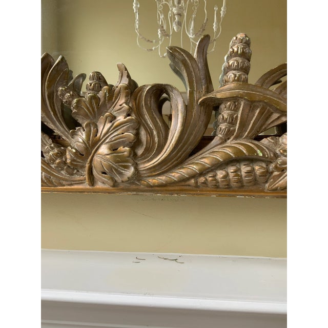 1950s French Vintage Large Architectural Gilt Pediment Overdoor For Sale - Image 5 of 13