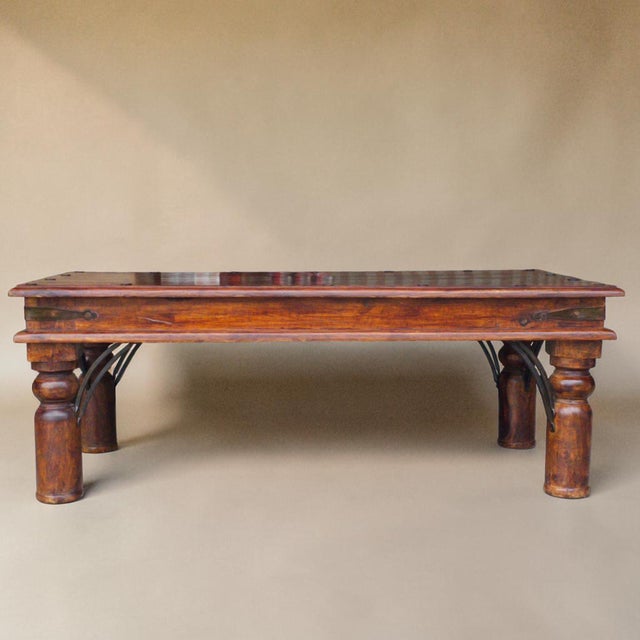 Spanish 1960s Spanish Colonial Revival Style Coffee Table With Wrought Iron Details For Sale - Image 3 of 8