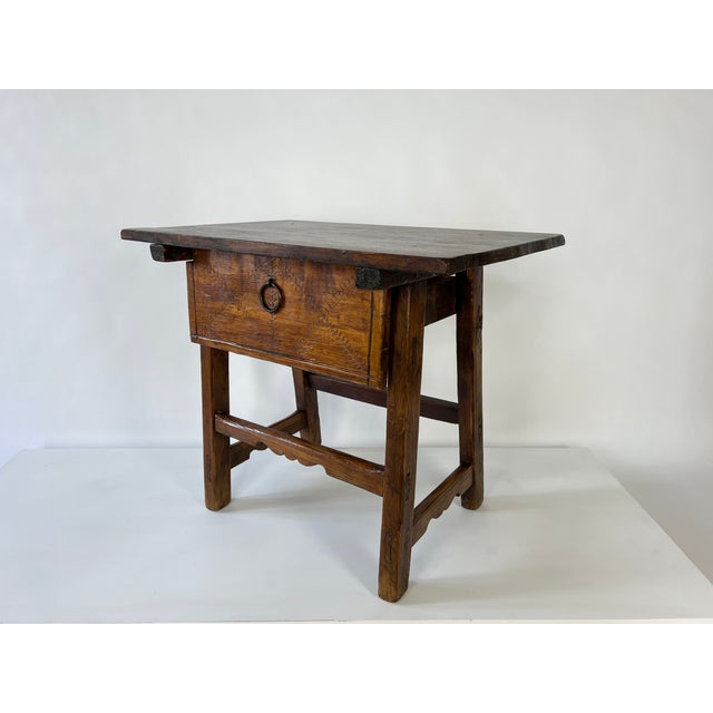 Vintage Rustic Primitive Side Table with Drawer, 1960s For Sale - Image 4 of 18