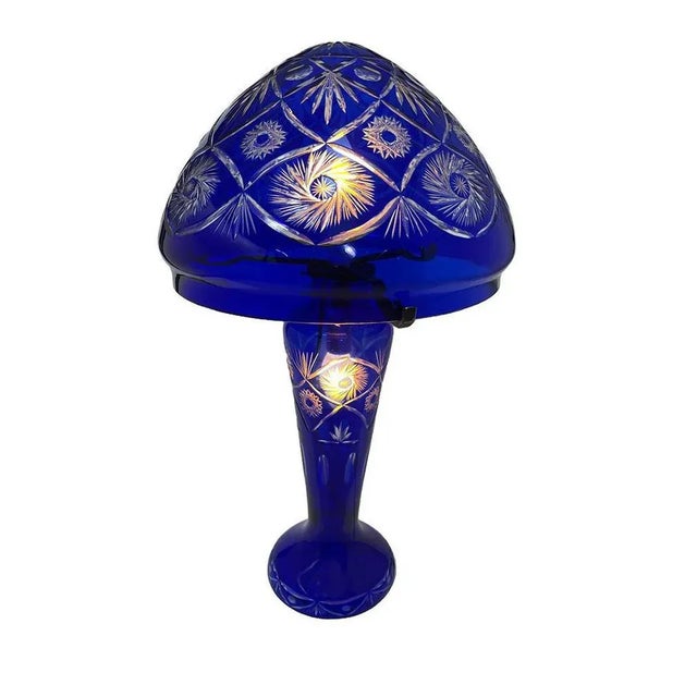 Boho Chic Bohemian Crystal Mushroom Lamp, 1980s For Sale - Image 3 of 7