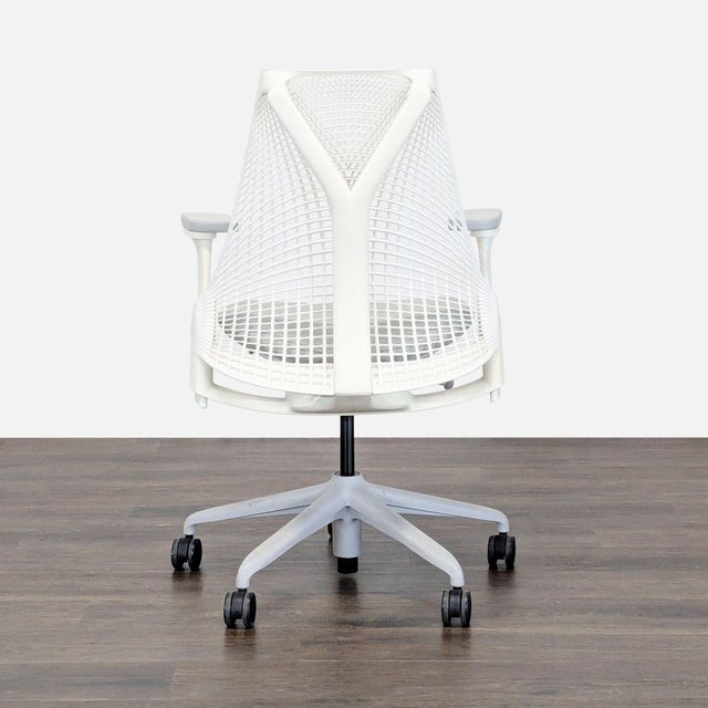 2010s Herman Miller Sayl White Ergonomic Office Chair With Adjustable Armrests For Sale - Image 5 of 10