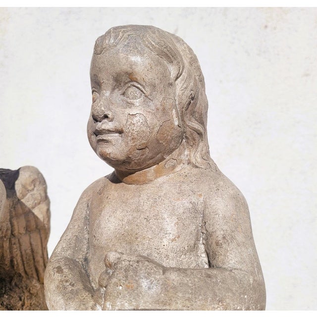 18th Century Candle-Bearing Angels in Marble, Set of 2 For Sale - Image 3 of 18