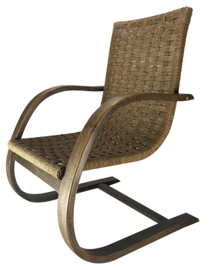 Cantilever Wicker Cord Chair, 1930s