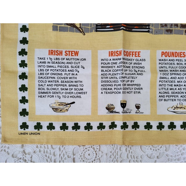 Rustic 1960s Traditional Irish Recipes Tea Towel Made of Union Linen For Sale - Image 3 of 4