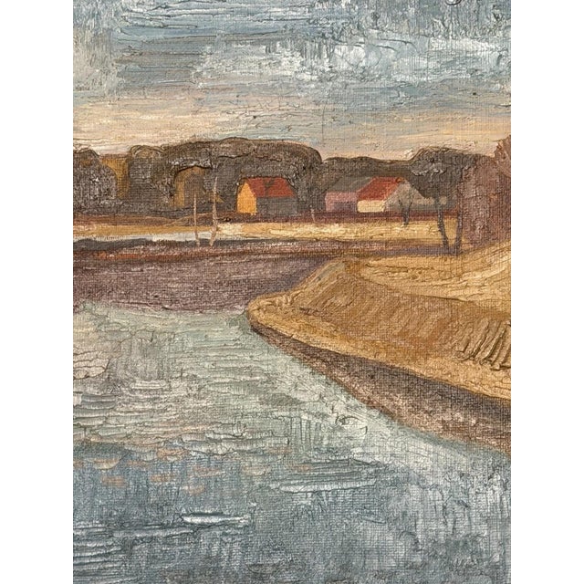 Karl Schlageter, River Landscape Water Expressionism, 1944, Oil on Canvas, Framed For Sale - Image 10 of 13