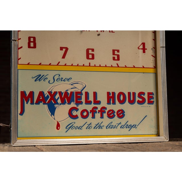 Vintage Maxwell Coffee Advertising Clock by Benrus For Sale In Chicago - Image 6 of 7