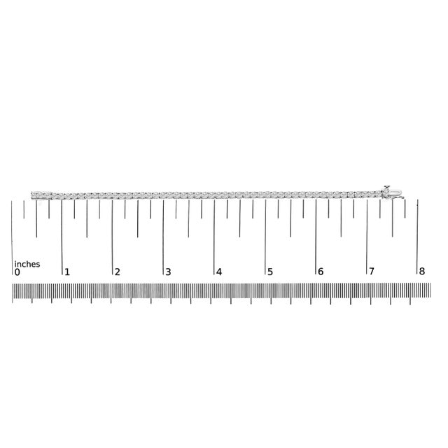 Early 21st Century 14K White Gold 7.0 cttw 4-Prong Set Lab Grown Diamond 7" Tennis Bracelet For Sale - Image 5 of 5