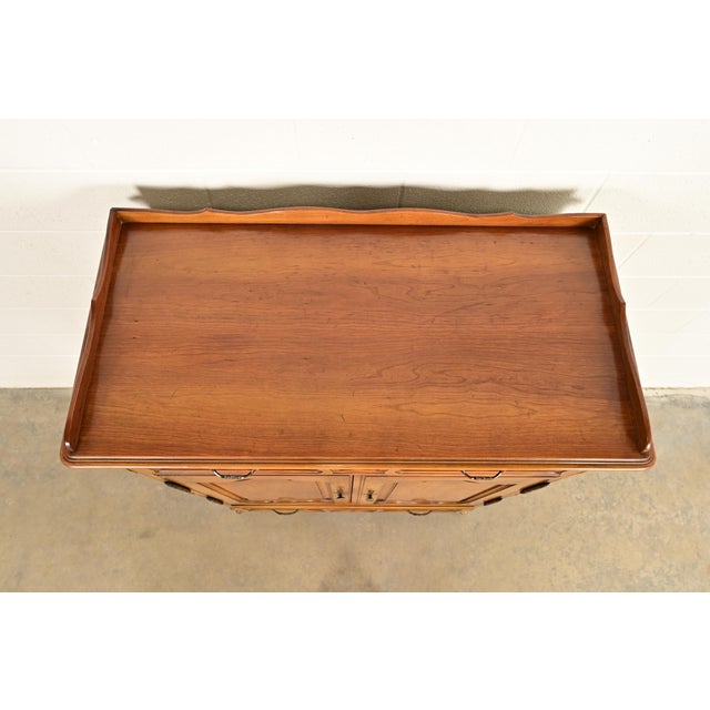 French Provincial Louis XV Fruitwood Gentleman's Chest by Fancher, Circa 1940s For Sale - Image 14 of 17