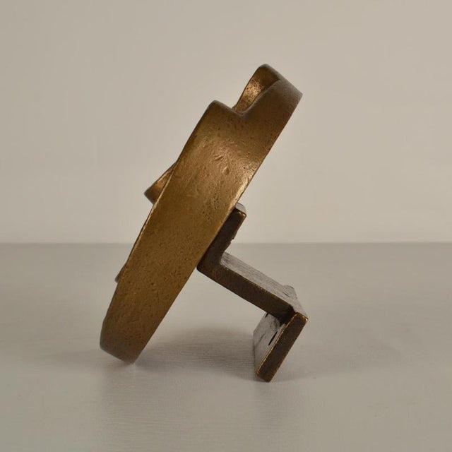 Round Push and Pull Door Handle in Bronze with Curvaceous Relief, 1970s For Sale - Image 11 of 13