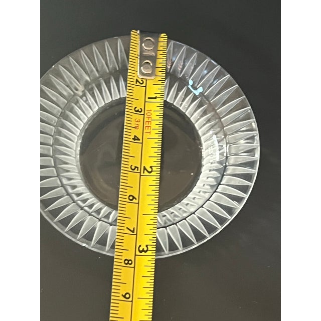 1980s 1980s Lalique France Crystal Bourgeil Art Deco Aperitif Glass & Butter Pat For Sale - Image 5 of 7