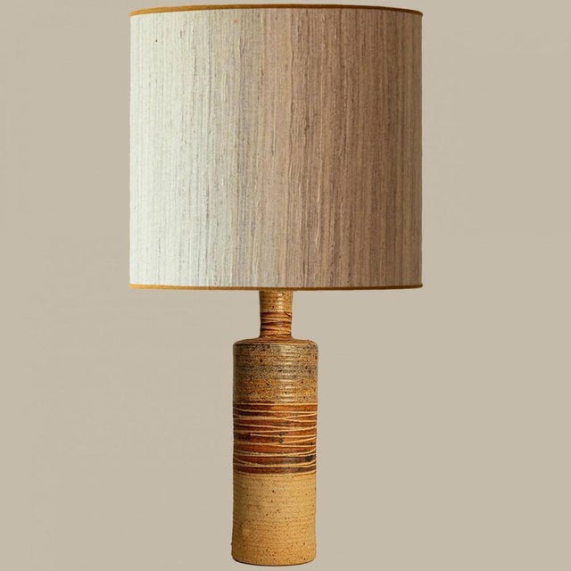 Heavy quality and extra large ceramic table or floor lamp by Tue Poulsen for Tue Keramik, 1960s Denmark. This lamp base...