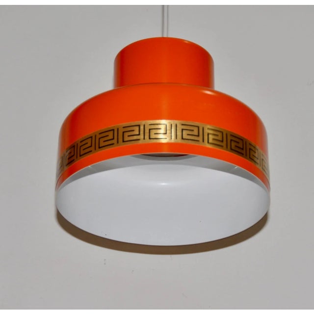 Vintage Pendant Lamp in Orange from Vitrika For Sale - Image 9 of 10