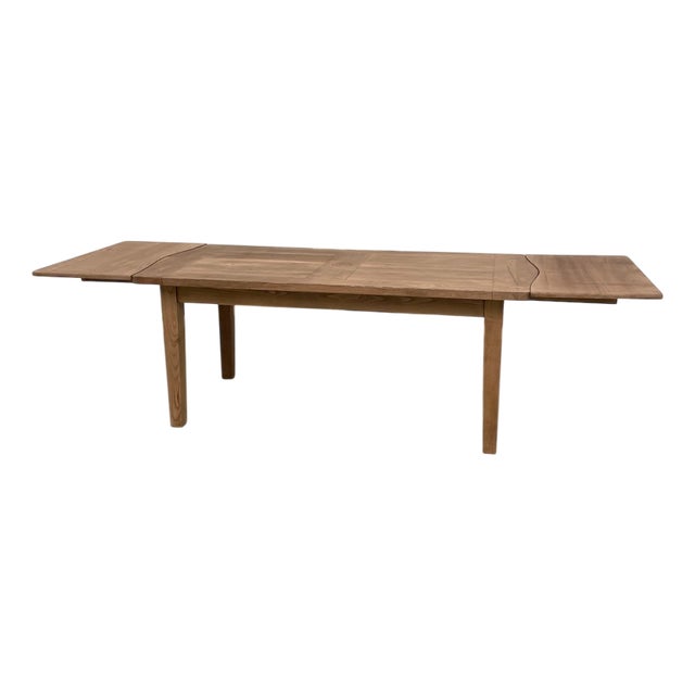 Oak Farm Table with Extensions, 1960s For Sale