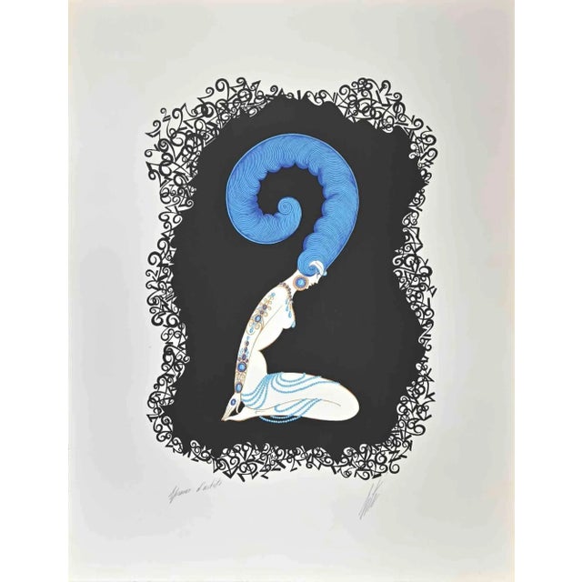 Modern Erté, Le 2, Lithograph, 1968 For Sale - Image 3 of 3