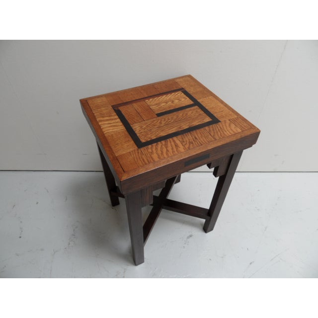 Art Deco Amsterdam School Oak Coffee Table, 1890s For Sale - Image 10 of 11
