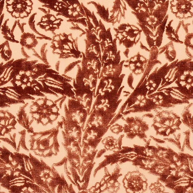 Contemporary Schumacher Saz Paisley Velvet Fabric in Terracotta For Sale - Image 3 of 5