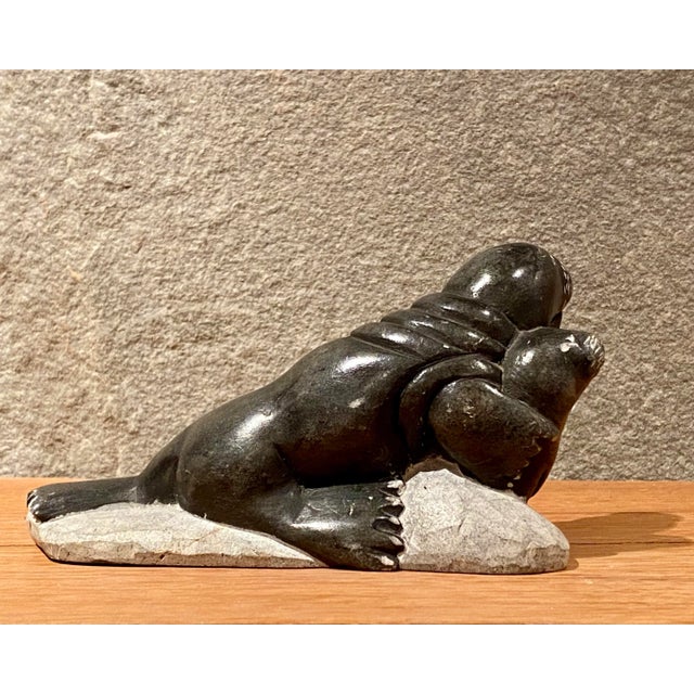 Vintage Signed Jimmy Arnamissak Inuit Seal Carving For Sale In Boston - Image 6 of 10