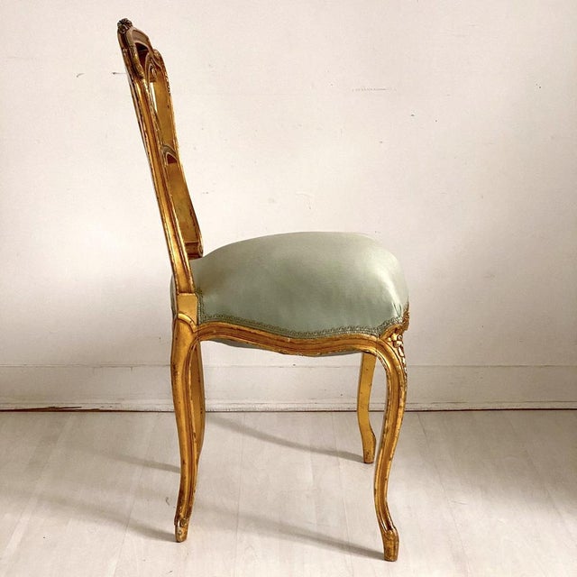 Napoleon III Carved and Gilded Wooden Chair For Sale - Image 4 of 13