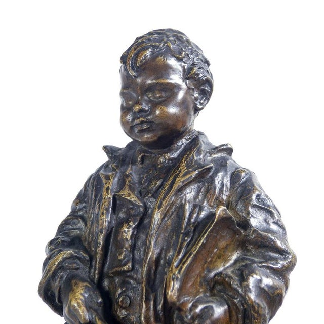 Bronze Sculpture of Child by V. Bentivegna For Sale - Image 6 of 18