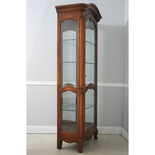 Age: Approx: 20 years old Details: Beveled Glass Door High Quality Construction Lighted Interior Mirrored Back Solid Maple...