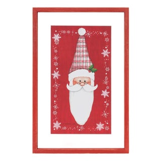 Traditional Santa Snowflake Wall Plaque 18"H For Sale