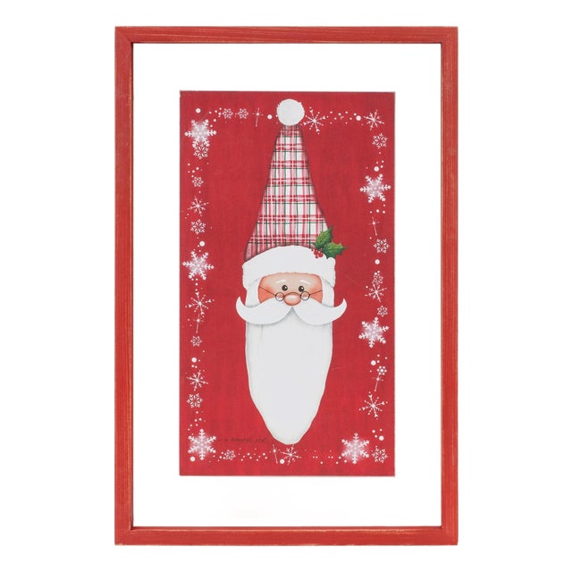 Traditional Santa Snowflake Wall Plaque 18"H For Sale