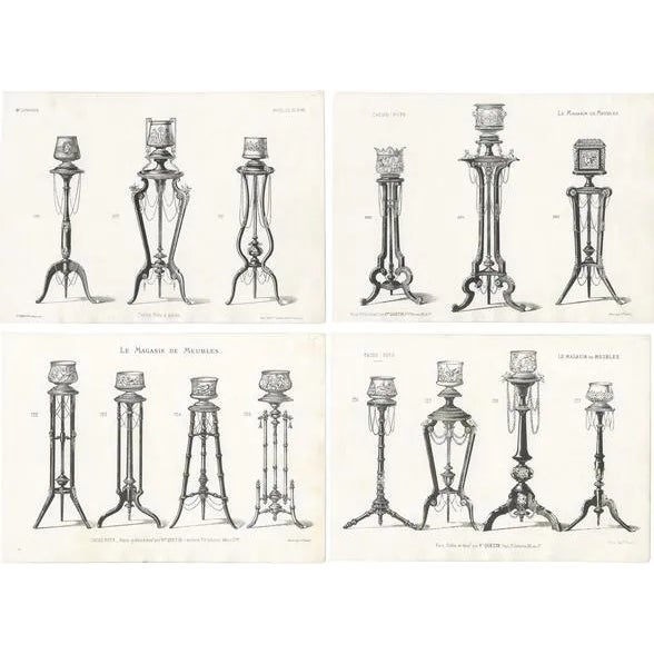 Quetin, Various Planters, 1860, Paper, Set of 4 For Sale