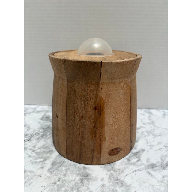 Vintage Midcentury Scandinavian Wood Ice Bucket For Sale - Image 12 of 12