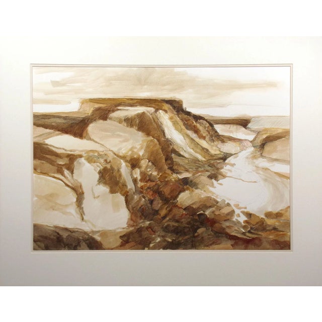 1980s "Apache Trail Landscape" Impressionist Style Landscape Mixed-Media Painting by James Conaway For Sale