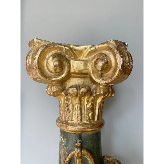 Wood Baroque Colored Columns in Wood, South Germany, 1750, Set of 2 For Sale - Image 7 of 13