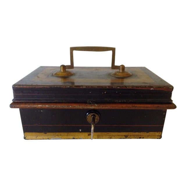 English Metal Cash Box For Sale